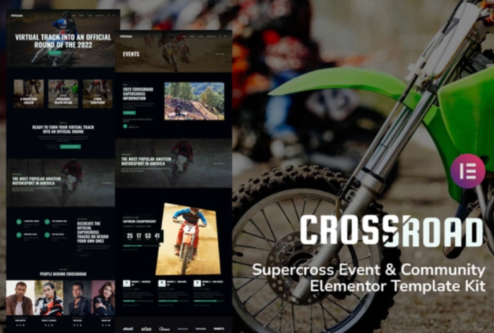 Crossroad – Supercross Event & Community Elementor Template Kit 1.0.0