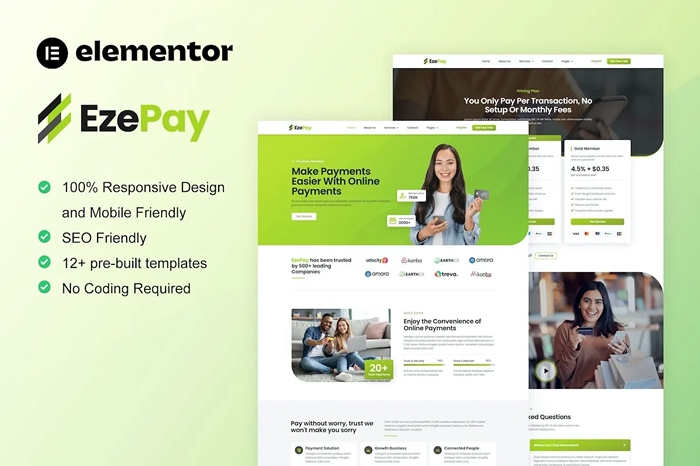 EzePay - Online Payment Gateway Elementor Pro Template Kit 1.0.0