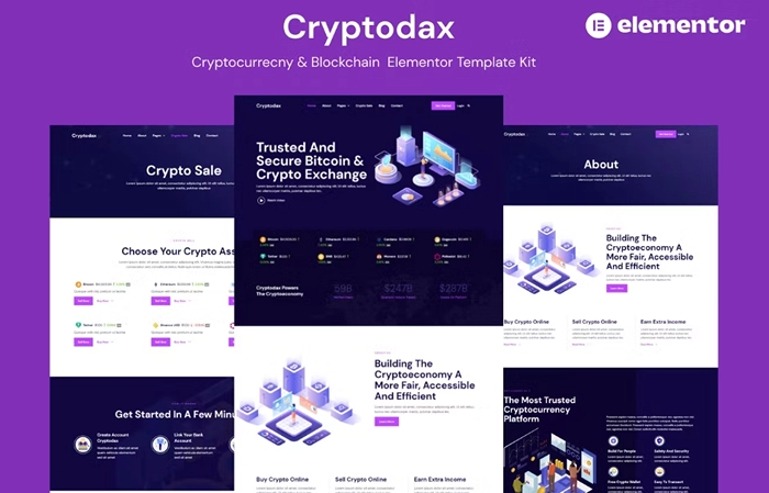 Cryptodax - Cryptocurrency & Blockchain Elementor Template Kit 1.0.0