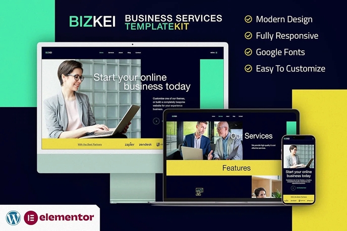 Bizkei – Business & Services Elementor Template Kit 1.0.0