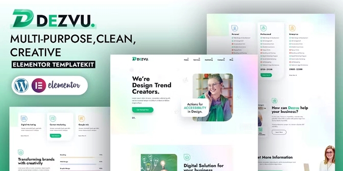 DezVu – Creative Agency Elementor Template Kit 1.0.0