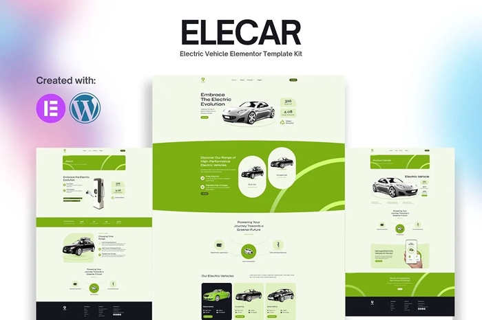 Elecar – Electric Vehicle Elementor Template Kit 1.0.0