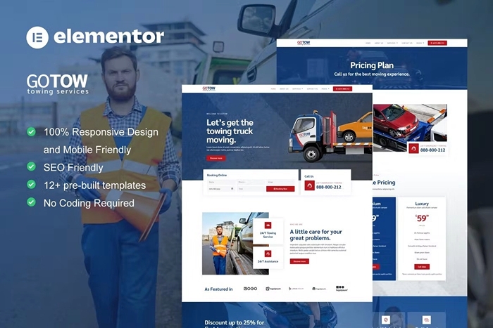 Gotow – Towing Services Elementor Template Kit 1.0.0