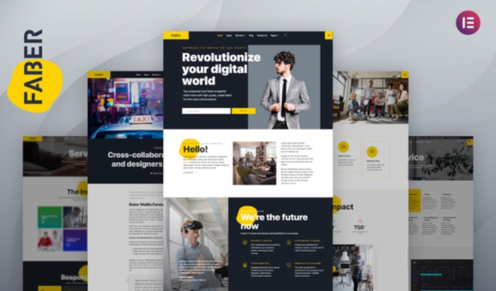 Faber – Tech Company Elementor Template Kit 1.0.0