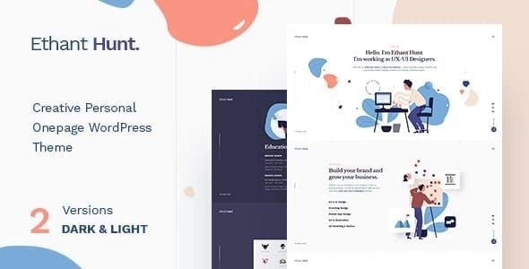 Ethant Hunt - Personal Onepage WordPress Theme 1.0.1