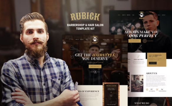 Rubick – Barbershop & Hair Salon Elementor Template Kit 1.0.0
