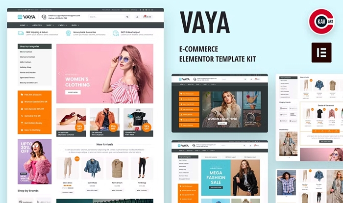 Vaya – E-commerce Elementor Template Kit 1.0.0