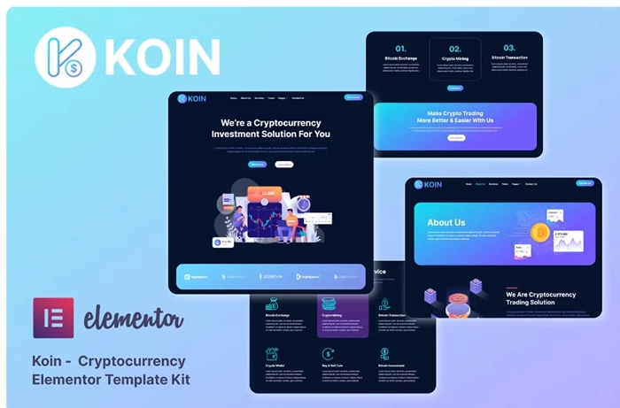 Koin – Cryptocurrency Elementor Template Kit 1.0.0