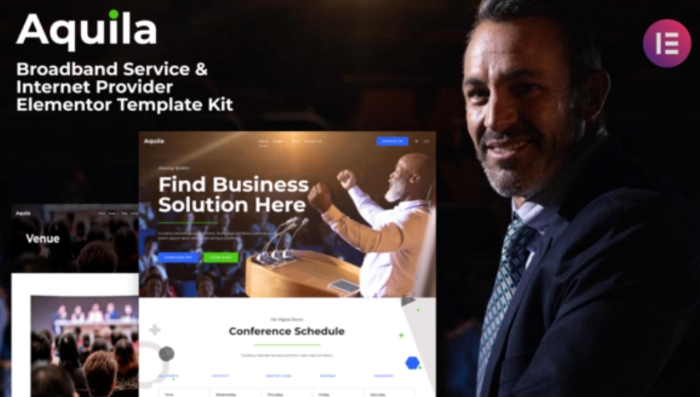 Aquila - Webinar & Digital Conference Elementor Template Kit 1.0.0