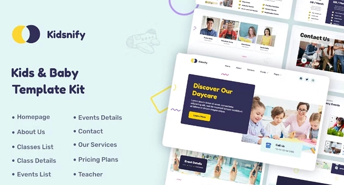 Kidsnify – Kindergarten & Preschool Elementor Template Kit 1.0.0