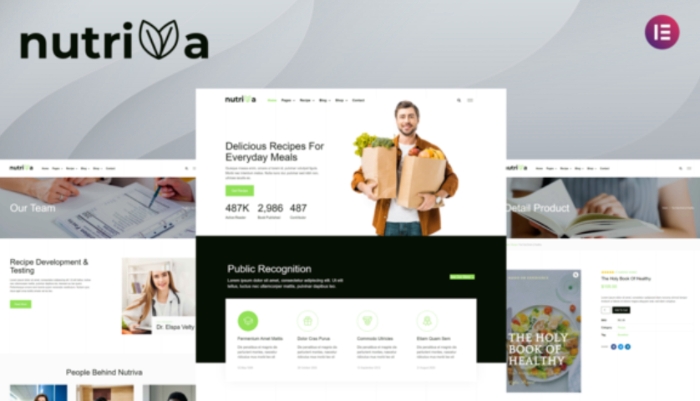 Nutriva β Nutrition & Recipe Elementor Template Kit 1.0.0