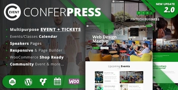 ConferPress – Multipurpose Event Tickets WP Theme 2.8