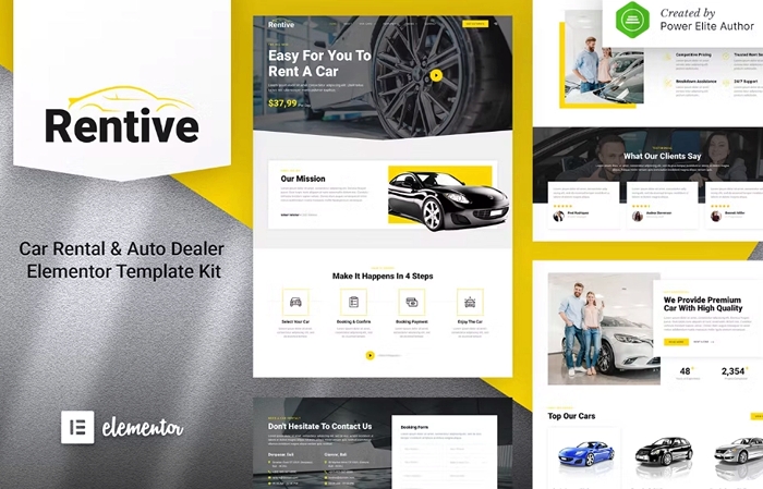 Rentive – Car Rental & Auto Dealer Elementor Template Kit 1.0.0