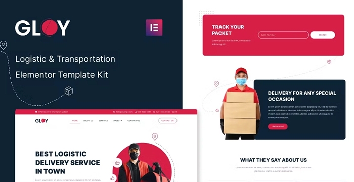 Gloy – Logistic & Transportation Delivery Elementor Template Kit 1.0.0