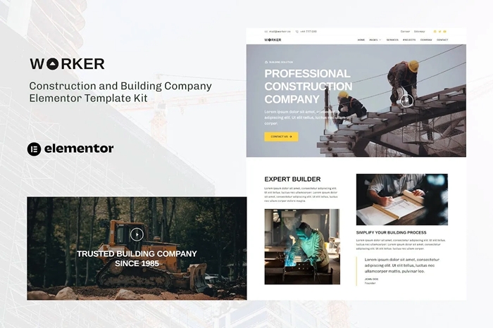 Worker – Construction & Building Company Elementor Template Kit 1.0.0