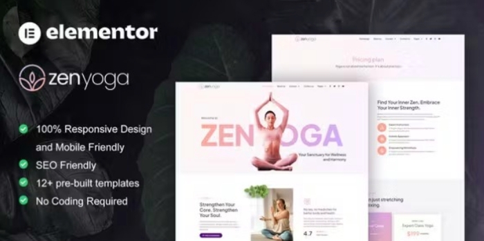 ZenYoga - Yoga & Meditation Elementor Template Kit 1.0.0