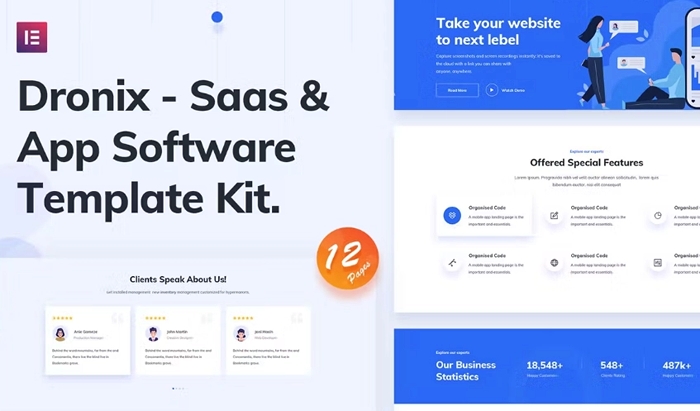 Dronix - SaaS & Startup Elementor Template Kit 1.0.0