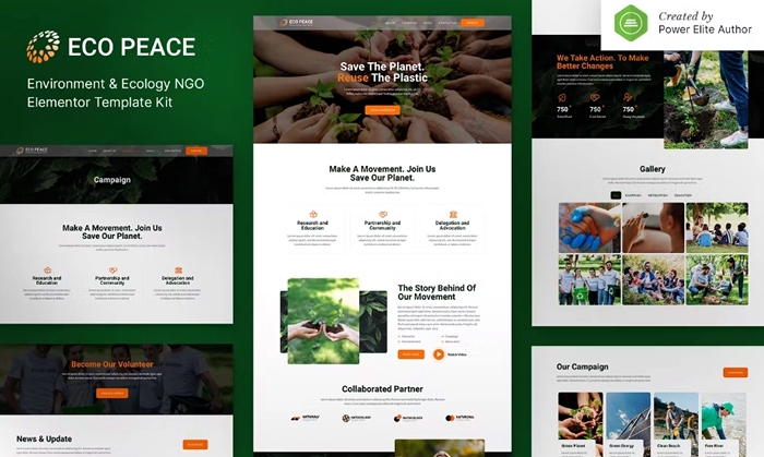 EcoPeace – Environment & Ecology NGO Elementor Template Kit 1.0.0