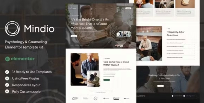 Mindio – Psychology & Counseling Elementor Template Kit 1.0.0