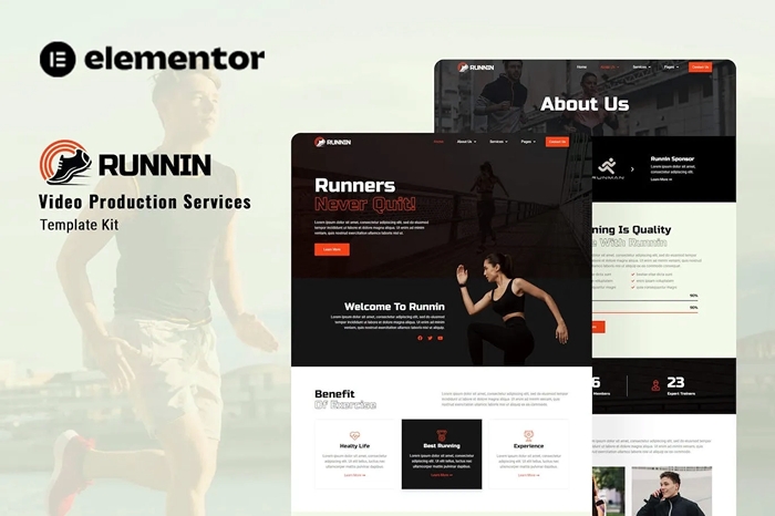 Runnin – Video Production Service Elementor Template Kit 1.0.0