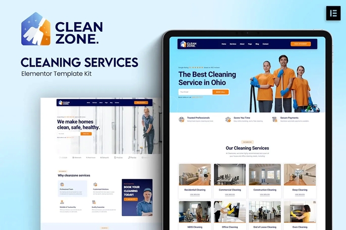 Cleanzone - Cleaning Services Elementor Template Kit 1.0.0