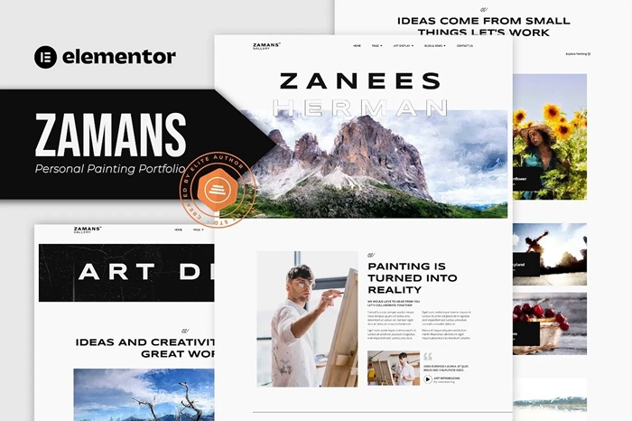 Zamans – Personal Painting Portfolio Elementor Pro Template Kit 1.0.0