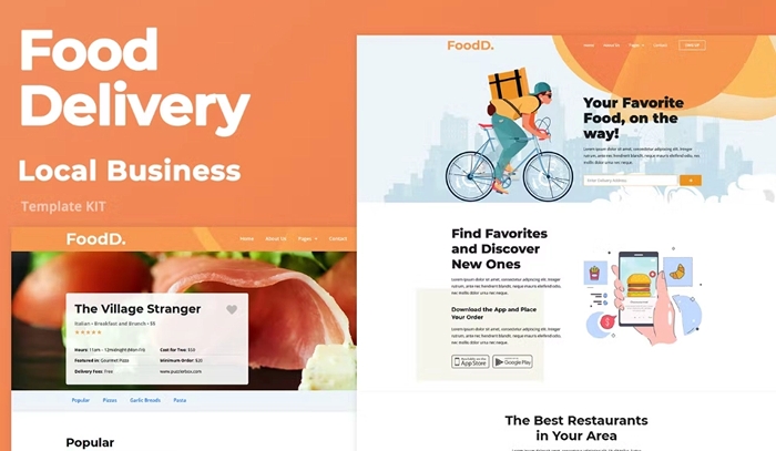 FoodDelivery – Local Business Elementor Template Kit 1.0.0
