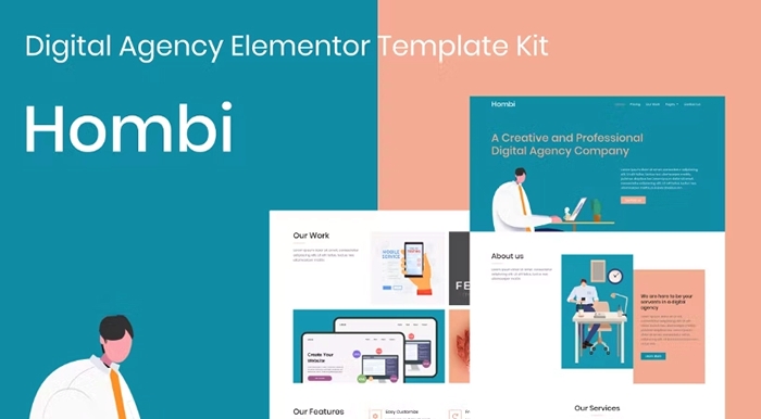 Hombi – Digital Agency Elementor Template Kit 1.0.0