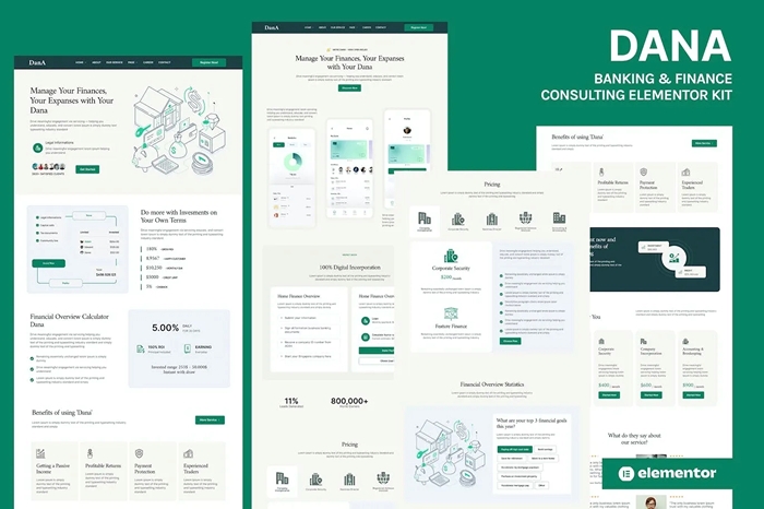 Dana – Banking and Finance Consulting Elementor Template Kit 1.0.0
