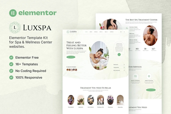 Luxspa – Spa & Wellness Center Elementor Template Kit 1.0.0