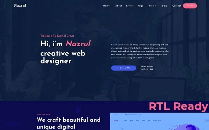 Nazrul – Personal Responsive WordPress Theme 1.0.0