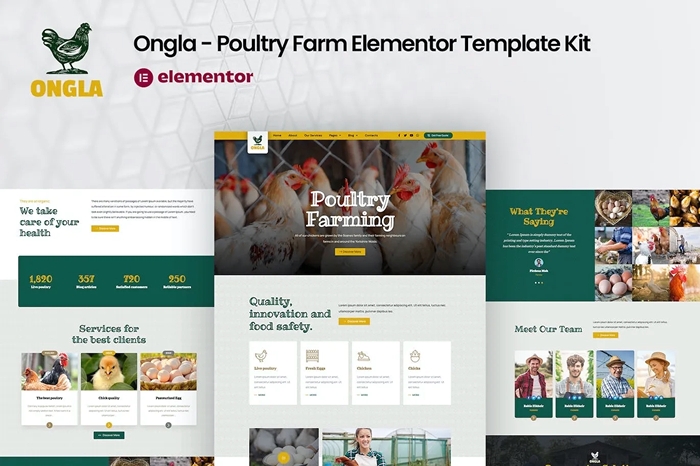 Ongla – Poultry Farm Elementor Template Kit 1.0.0