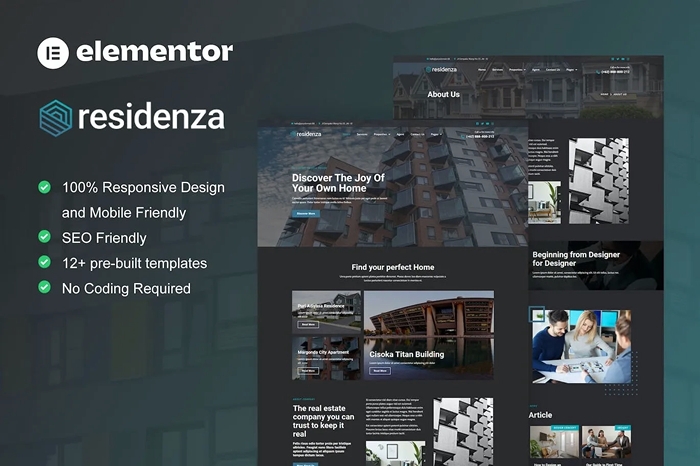 Residenza – Real Estate & Property Elementor Template Kit 1.0.0