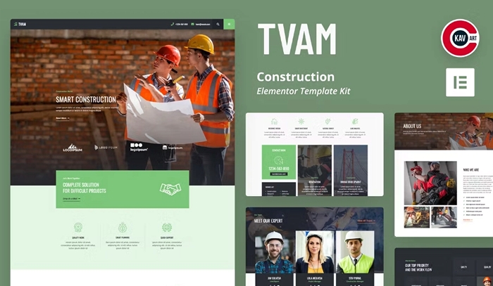 Tvam – Construction Elementor Template Kit 1.0.0