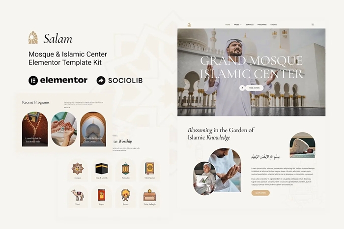 Salam - Mosque & Islamic Center Elementor Template Kit 1.0.0