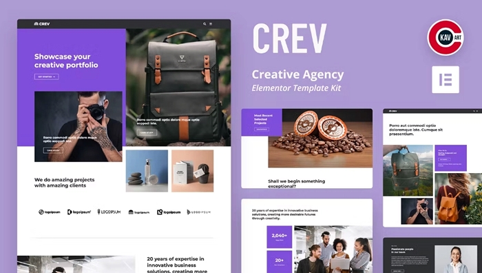 Crev – Creative Agency Elementor Template Kit 1.0.0