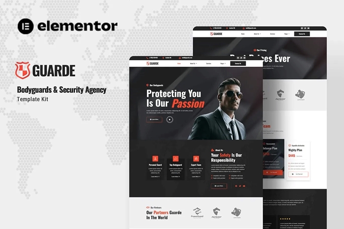 Guarde – Bodyguards & Security Agency Elementor Template Kit 1.0.0