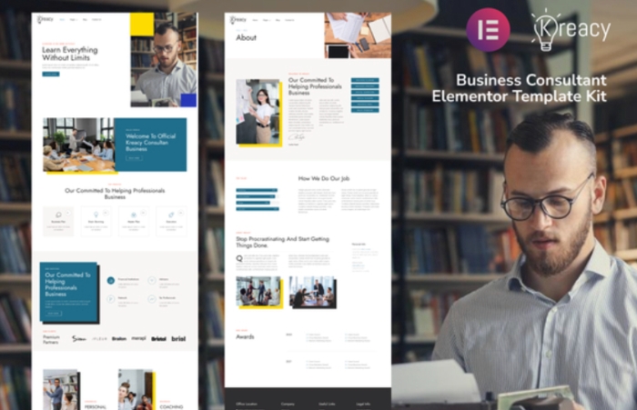 Kreacy – Business Consultant Elementor Template Kit 1.0.0