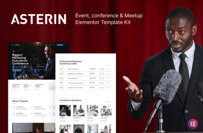 Asterin – Digital Event & Conference Elementor Template Kit 1.0.0
