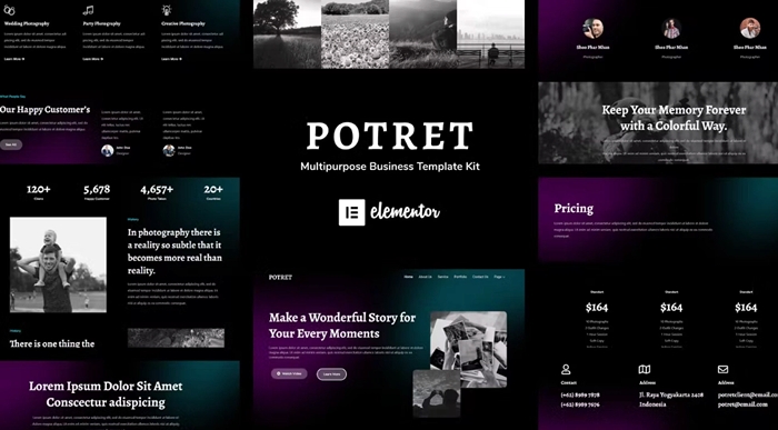 Potret – Photography Portfolio Elementor Template Kit 1.0.0