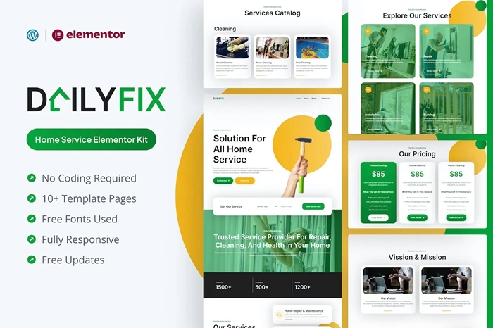Dailyfix – Home Service Elementor Template Kit 1.0.0