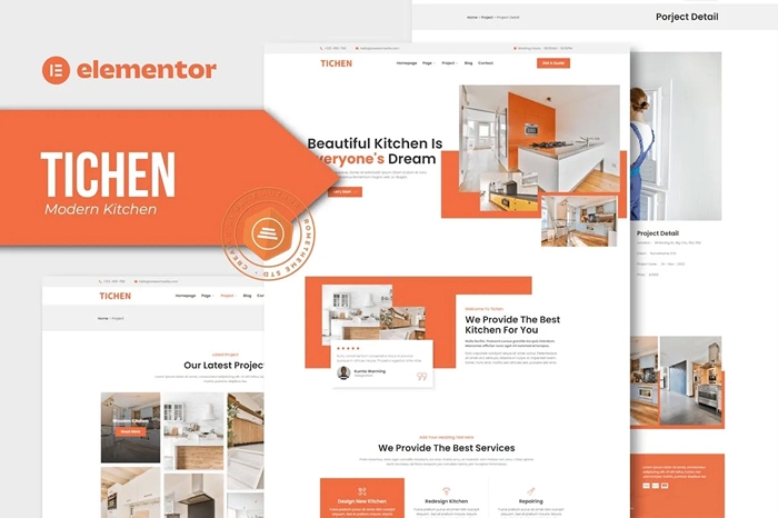 Tichen – Modern Kitchen Elementor Template Kit 1.0.0