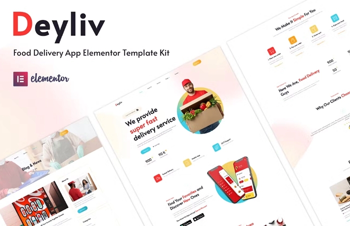 Deyliv β Food Delivery App Elementor Template Kit 1.0.0