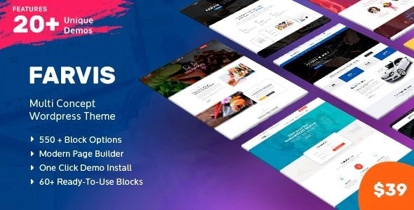 Farvis β Multipurpose WordPress Theme 1.3.4