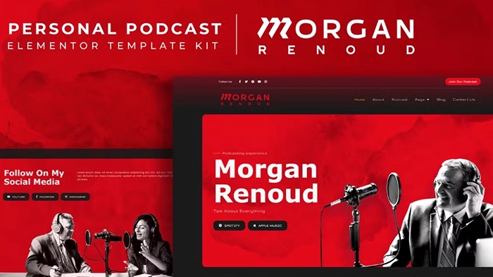 Morgan Renoud – Personal Podcast Elementor Template Kit 1.0.0