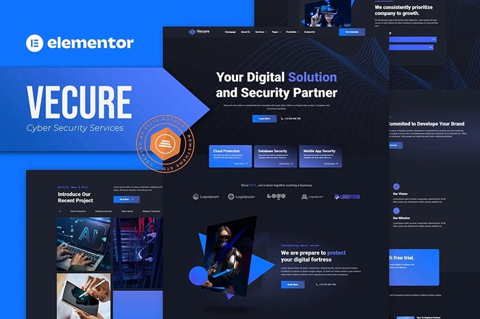 Vecure – Cyber Security Services Elementor Template Kit 1.0.0