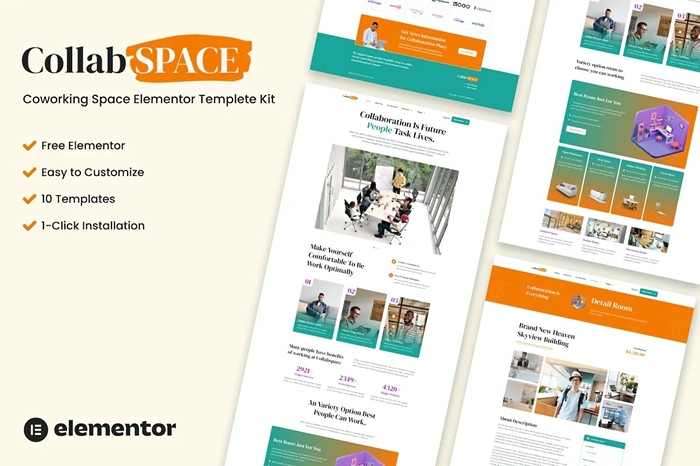 Collabspace – Coworking Space Elementor Template Kit 1.0.0