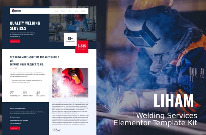 Liham - Welding Services Elementor Template kit 1.0.0