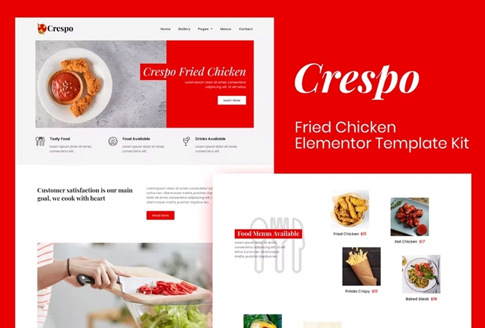 Crespo – Fast Food Restaurant Elementor Template Kit 1.0.0
