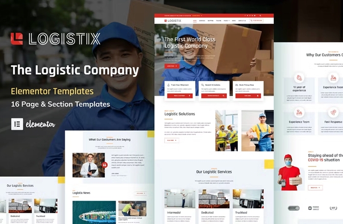 Logistix – Transportation Courier & Logistic Company Elementor Template Kit 1.0.0